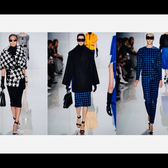 Peck & Peck |100% SILK Royal Blue/Black Houndstooth Jacket 8P - Picture 5 of 8